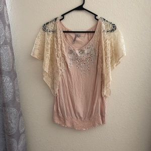Pink lace top